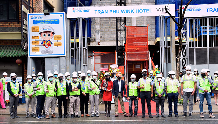 Hòa Bình cất nóc đúng tiến độ dự án Wink Trần Phú