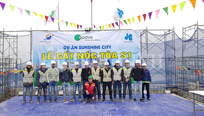Tập đoàn Xây dựng Hòa Bình cất nóc vượt tiến độ dự án Sunshine City