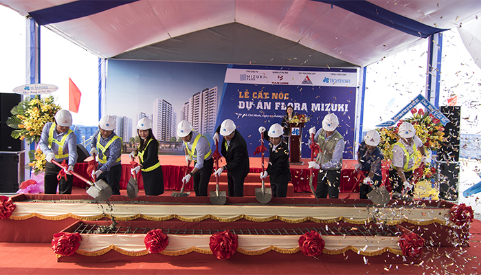 Tập đoàn Xây dựng Hòa Bình cất nóc công trình Chung cư Flora Mizuki