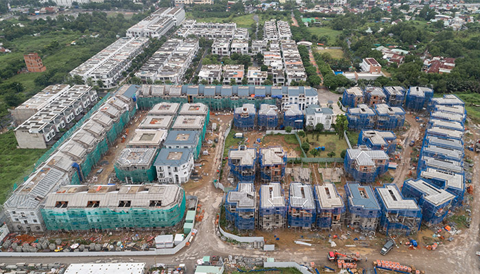 Dự án Sol Villas do Hòa Bình thi công cất nóc đúng tiến độ