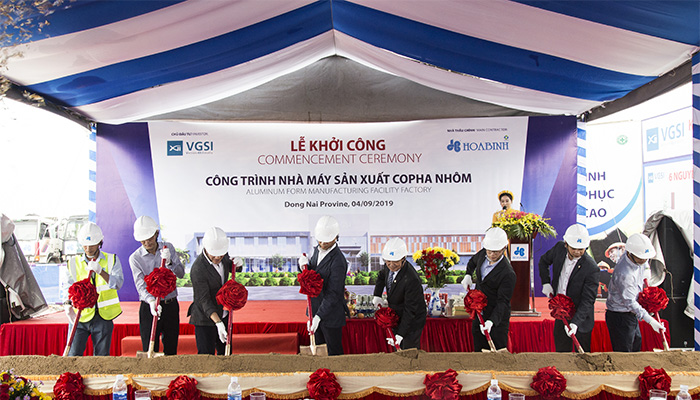 Tập đoàn Xây dựng Hòa Bình khởi công Nhà máy coffa nhôm VGSI Đồng Nai