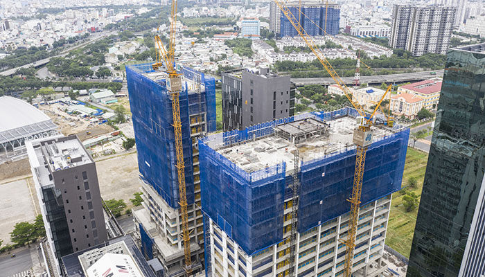 Hòa Bình cất nóc vượt tiến độ công trình Cobi Tower I&II